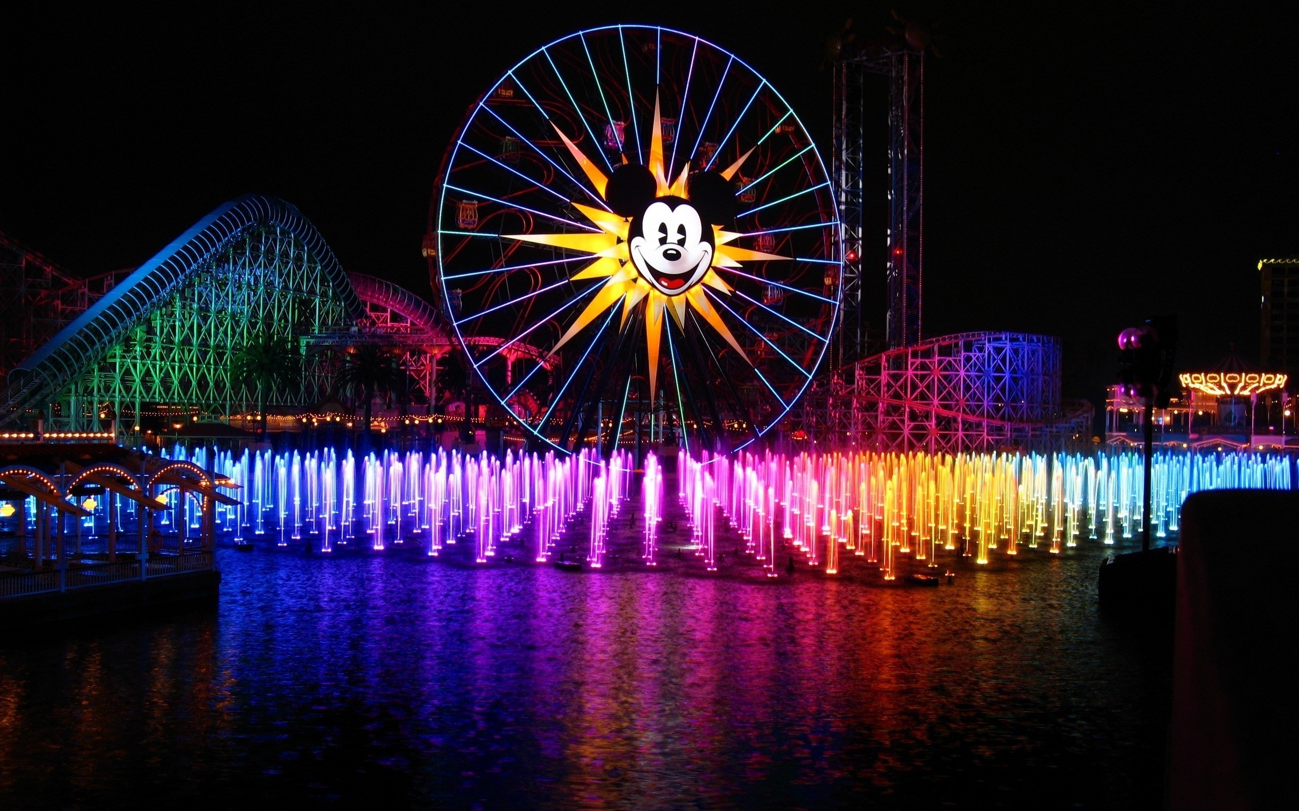 Disney Computer Wallpapers Hd Wallpaper Wiki 
 Data-src - Disneyland California At Night - HD Wallpaper 
