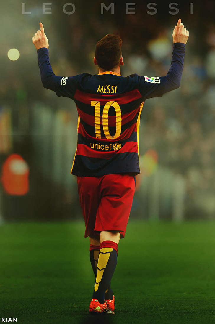 Messi Pointing To The Sky - HD Wallpaper 