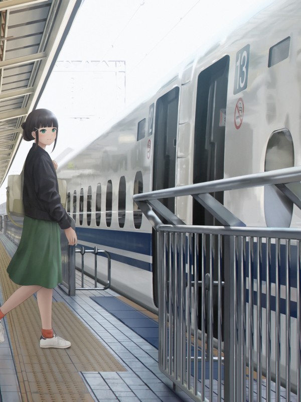 Love Live, Kurosawa Dia, Train Station, Green Eyes, - Ruby Kurosawa - HD Wallpaper 