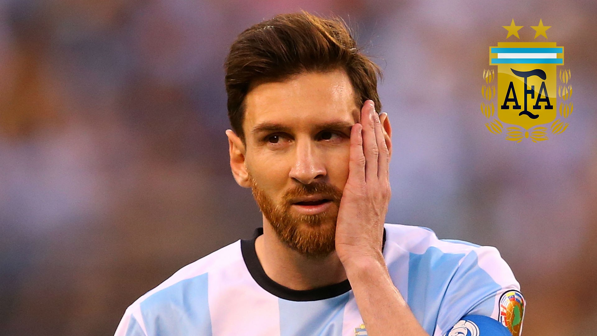Messi Argentina Desktop Wallpaper With Image Resolution - Messi Embarrassed - HD Wallpaper 