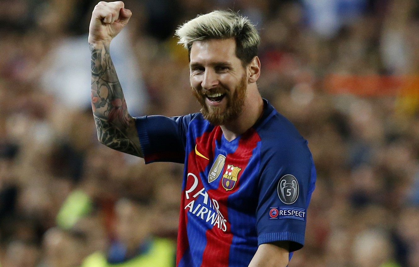 Photo Wallpaper Joy, Smile, Football, Star, Beard, - Football Of Messi - HD Wallpaper 