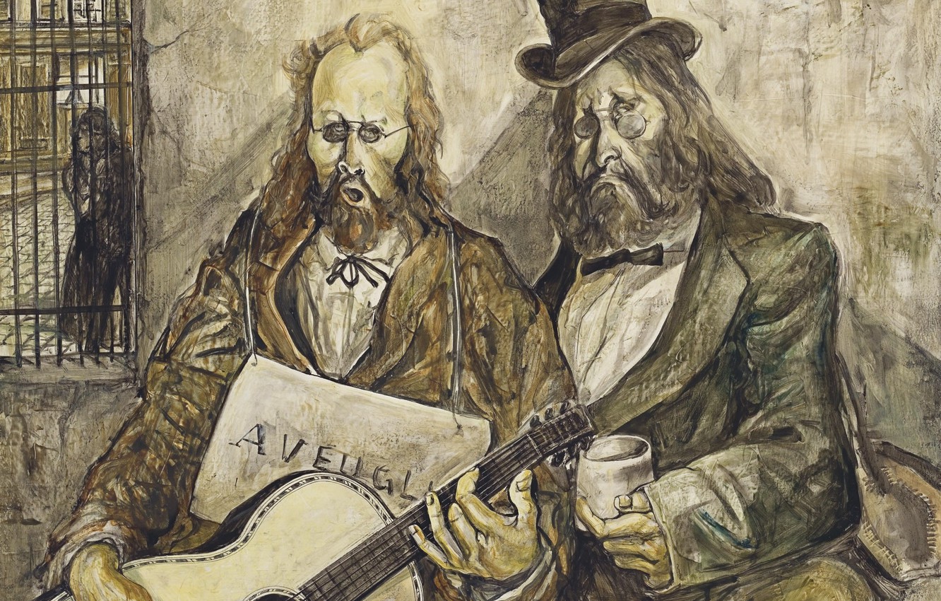 Photo Wallpaper Plate, Guitar, Cylinder, 1955, Tsuguharu - Tsuguharu Foujita - HD Wallpaper 