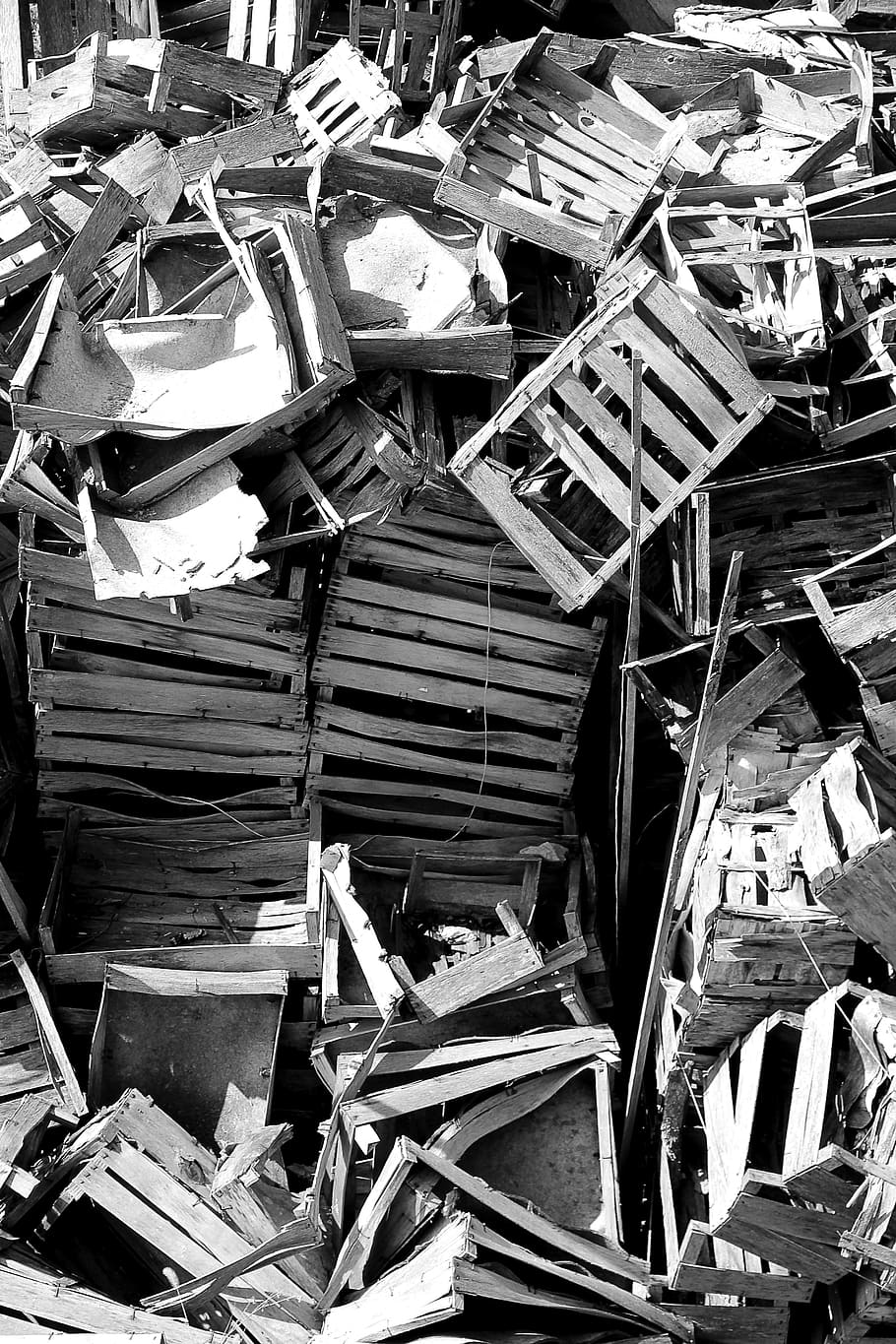 Crates, Apple Crates, Wooden Boxes, Garbage, Mess, - Wood Boxes Garbage - HD Wallpaper 