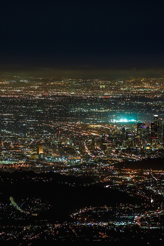 Los Angeles City View Night Lights - HD Wallpaper 