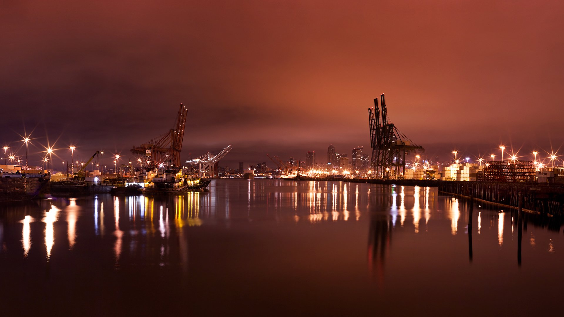 Amazing Good Night Hd Wallpaper - Container Terminal - HD Wallpaper 
