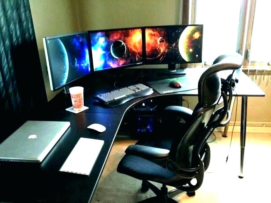 Corner Desk Pc Setup - HD Wallpaper 