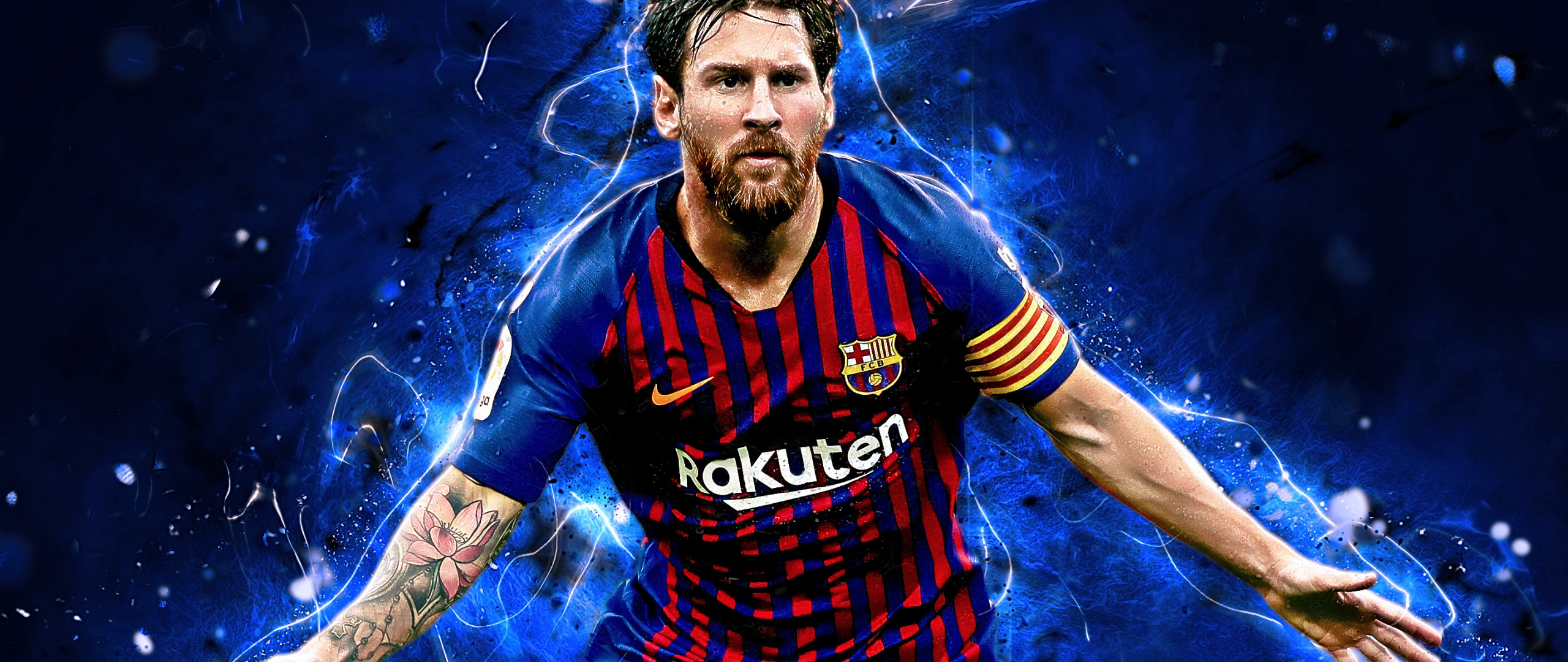 Artwork Footballer Celebrity Lionel Messi Wallpaper Messi Wallpaper For Pc 2560x1080 Wallpaper Teahub Io