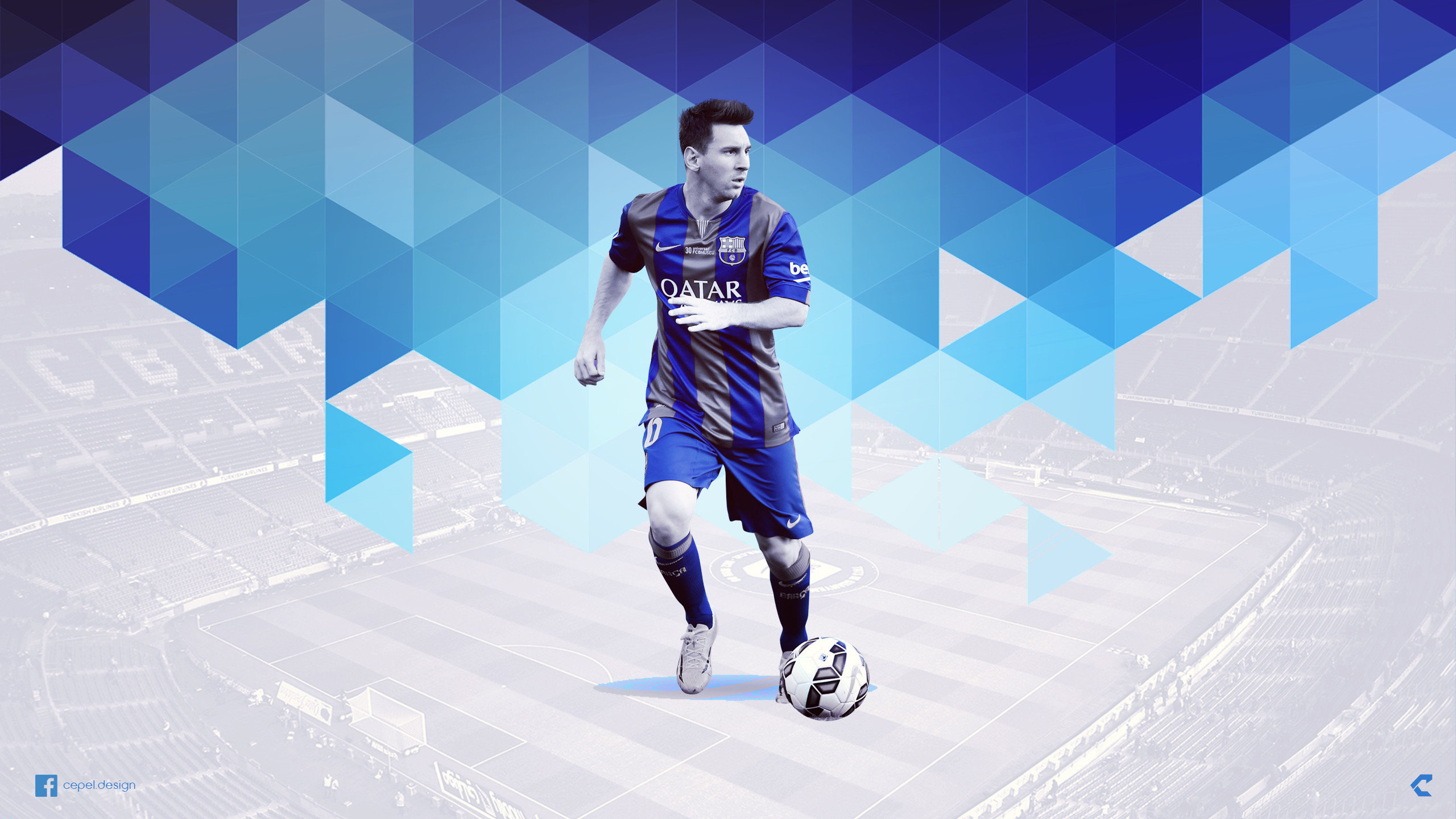 Free Download Lionel Messi Wallpaper Id - Leo Messi Blue Background - HD Wallpaper 