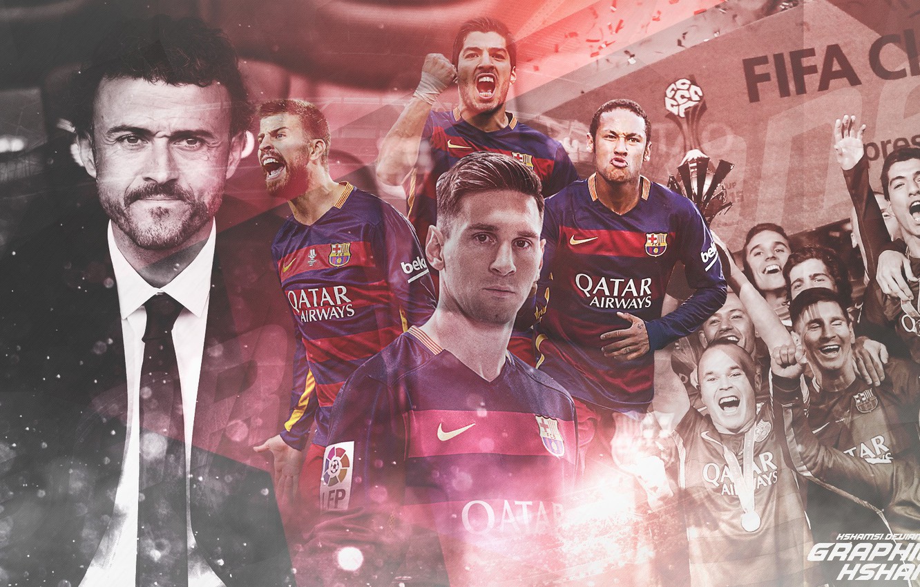 Photo Wallpaper Football, Barcelona, Barcelona, Messi, - Luis Enrique Barcelona - HD Wallpaper 