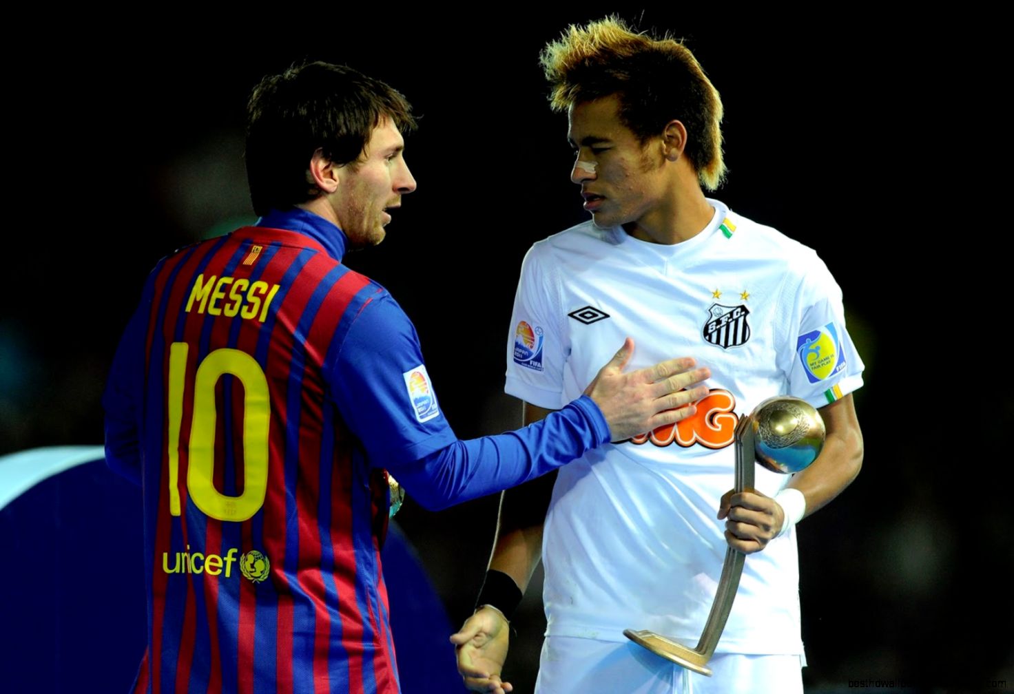 Funmozar Lionel Messi Wallpapers - Neymar Santos Vs Barcelona - HD Wallpaper 