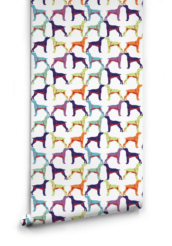 Off The Leash Dog Themed Wallpaper From The Ella Sofia - Dog Breeds - HD Wallpaper 