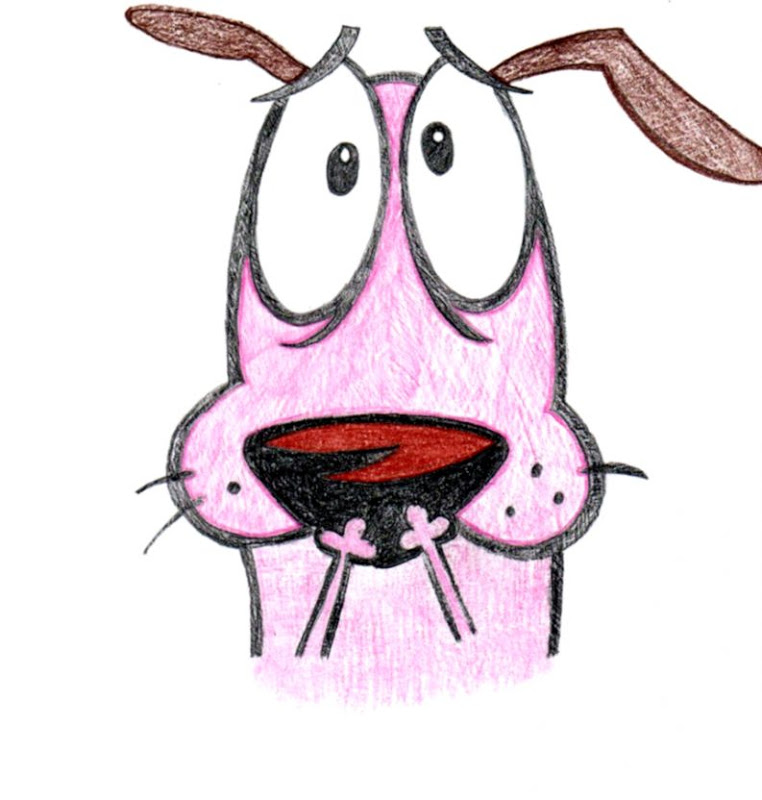 Dogs Wallpapers Hd Courage The Cowardly Dog Wallpaper - Courage The Cowardly Dog Drawing Easy - HD Wallpaper 