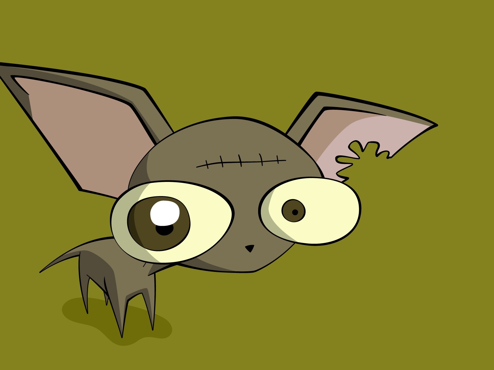 Wallpaper Anime, Cartoon, Dog, Eyes, Green Background - Invader Zim Spooky Chihuahua - HD Wallpaper 