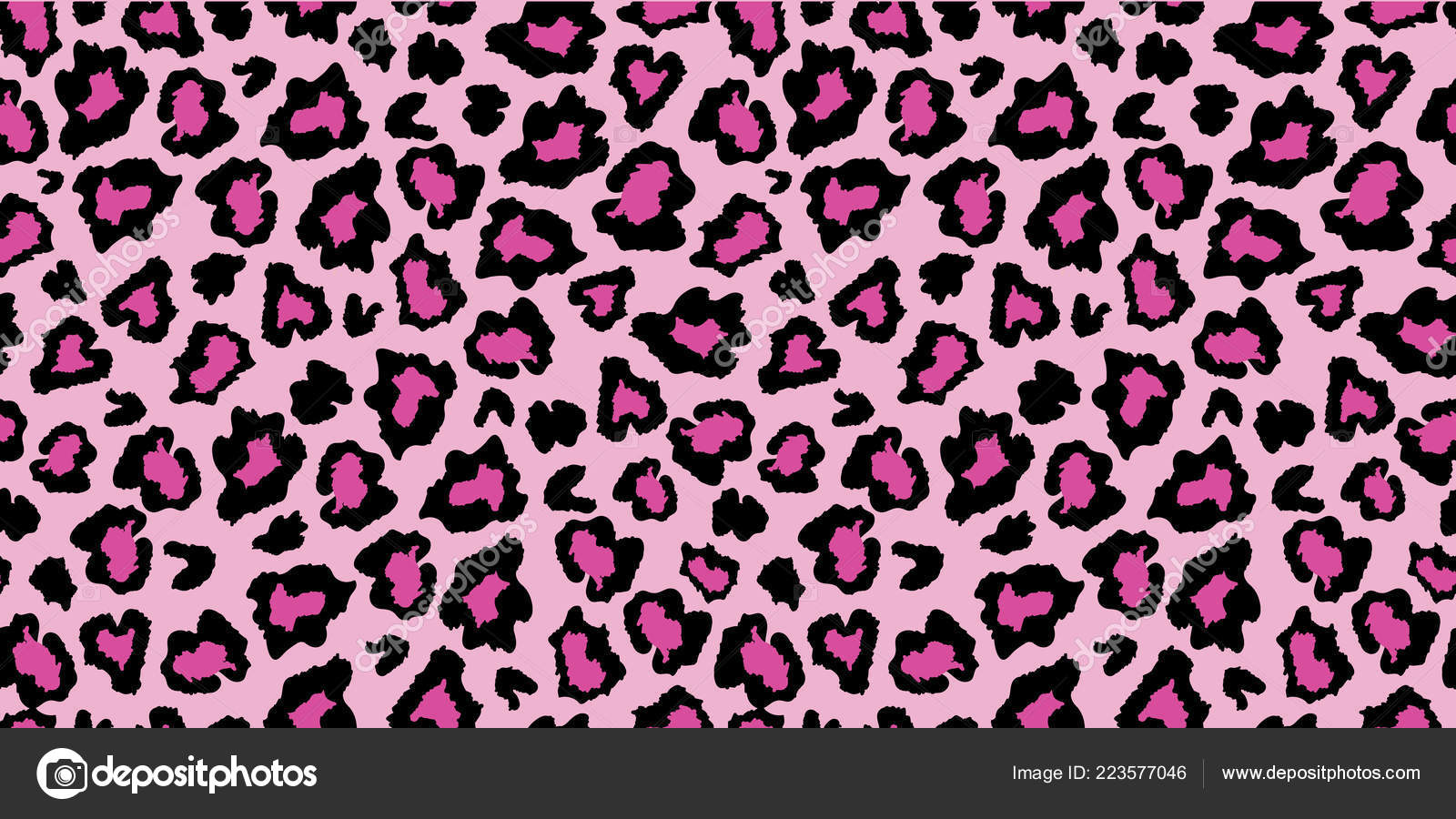 Pink And Black Leopard Pattern Vector - HD Wallpaper 