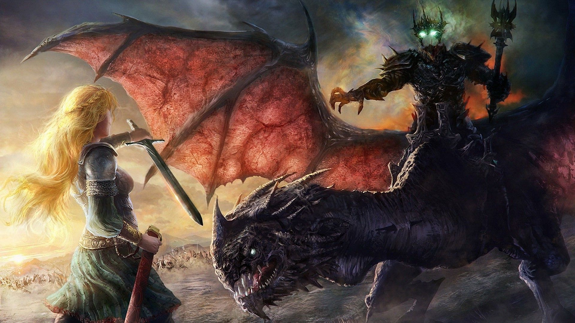 Lord Of The Rings Eowyn Witch King - HD Wallpaper 