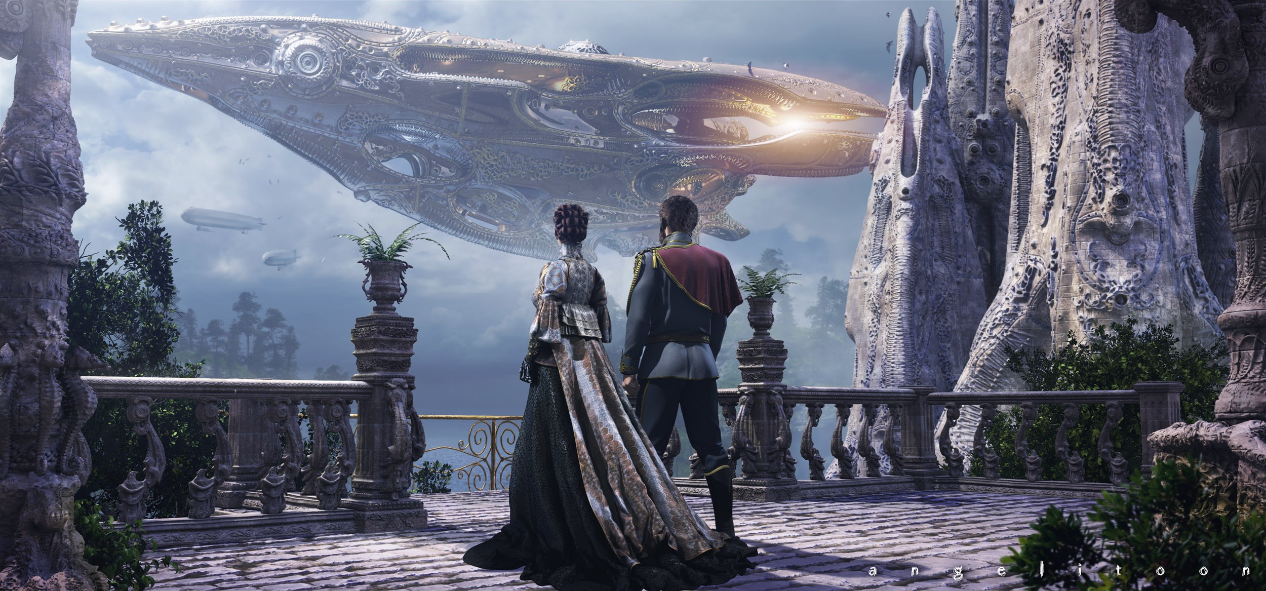 King, Queen, Aircraft, Fantasy - Dune Frank Herbert Art - HD Wallpaper 