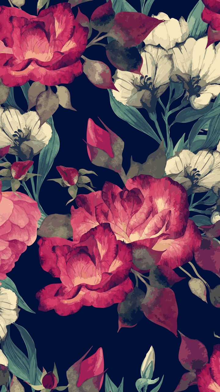 Fond D Ecran Floral Sombre - HD Wallpaper 
