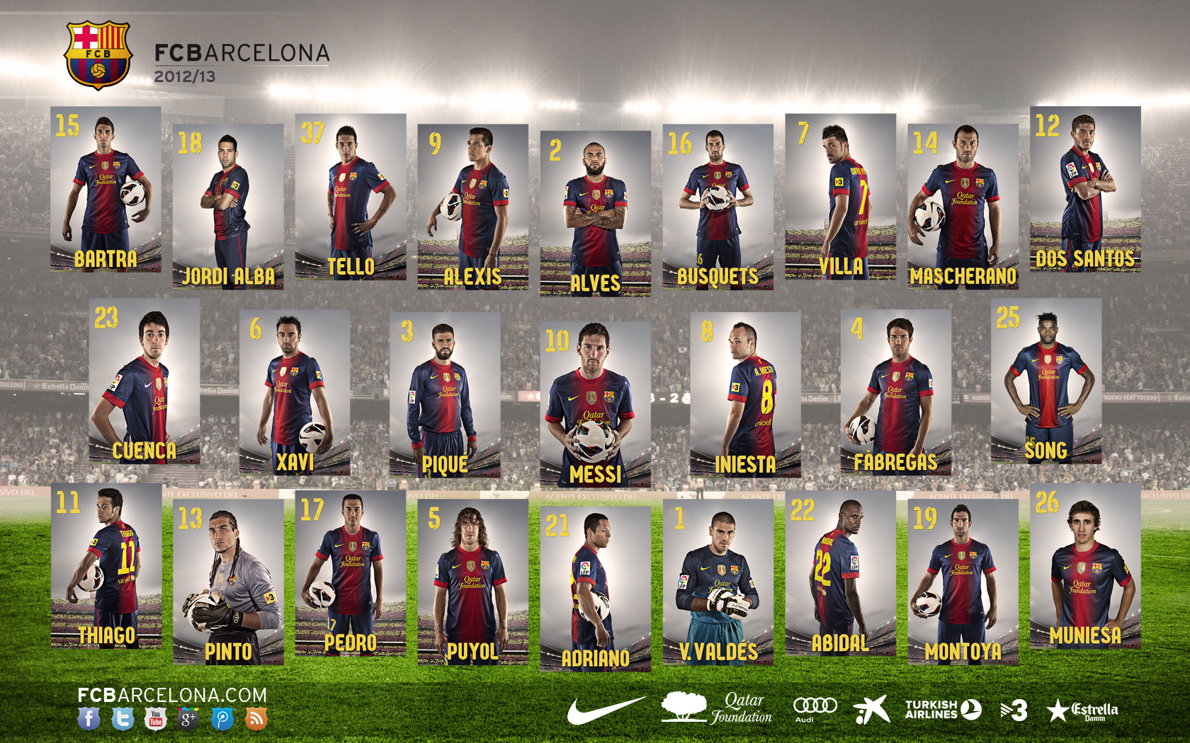 Barça - Barcelona Team Players Name - HD Wallpaper 