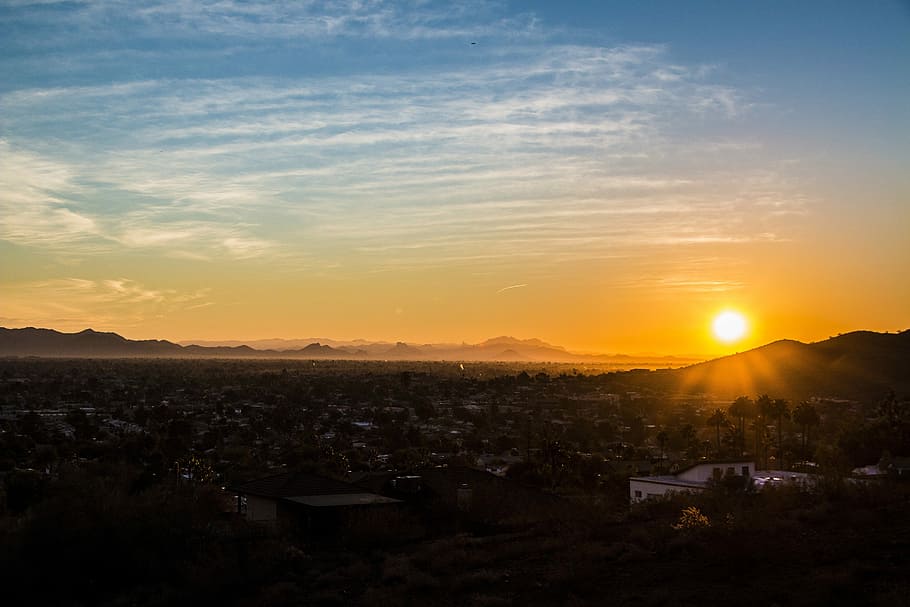 Sunset Landscape In Phoenix, Arizona, Dusk, Photos, - Az Sky - HD Wallpaper 