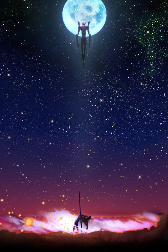 Com Apple Wallpaper Neon Genesis Night Iphone4 - Evangelion Wallpaper Iphone 5 - HD Wallpaper 