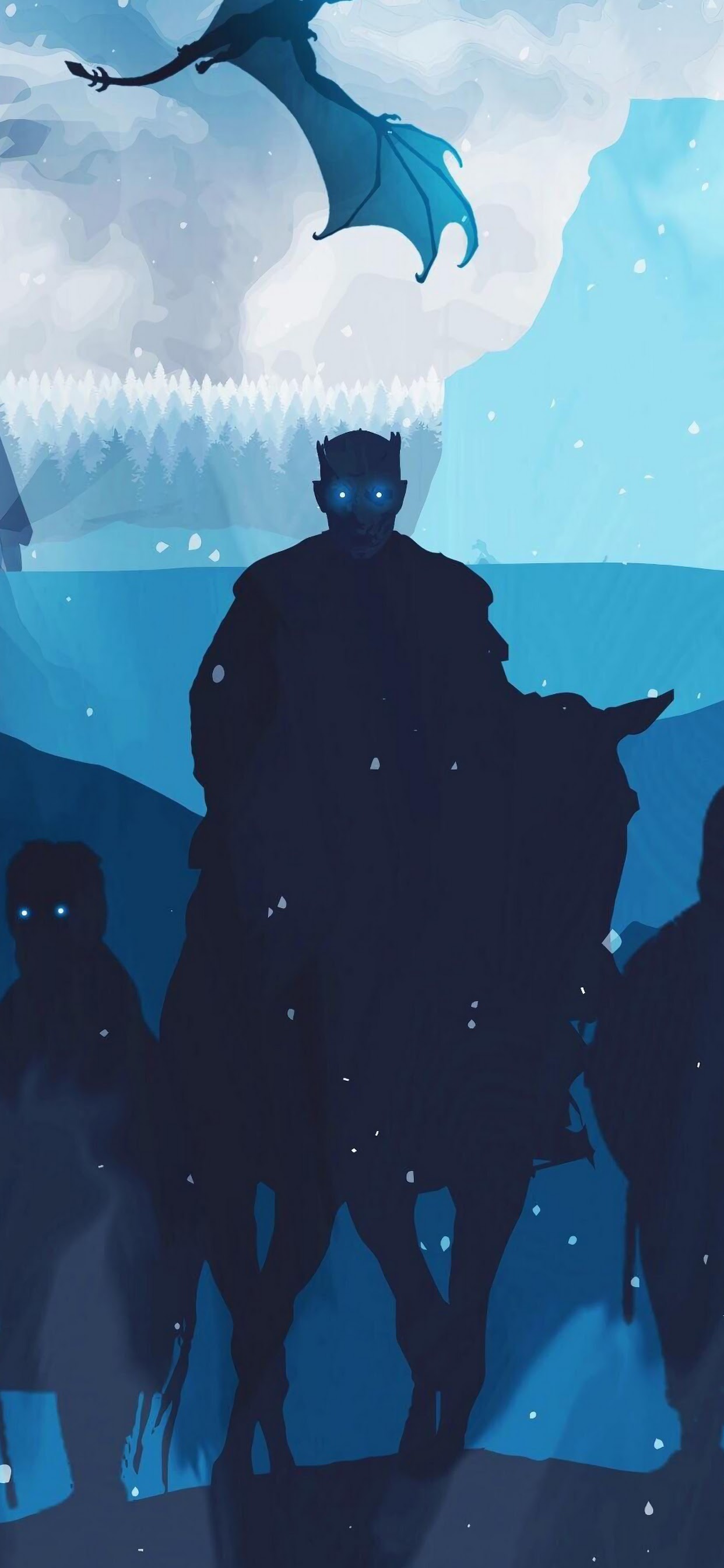 Night King, White Walkers, Army, Minimalist, Game Of - Game Of Thrones Phone - HD Wallpaper 