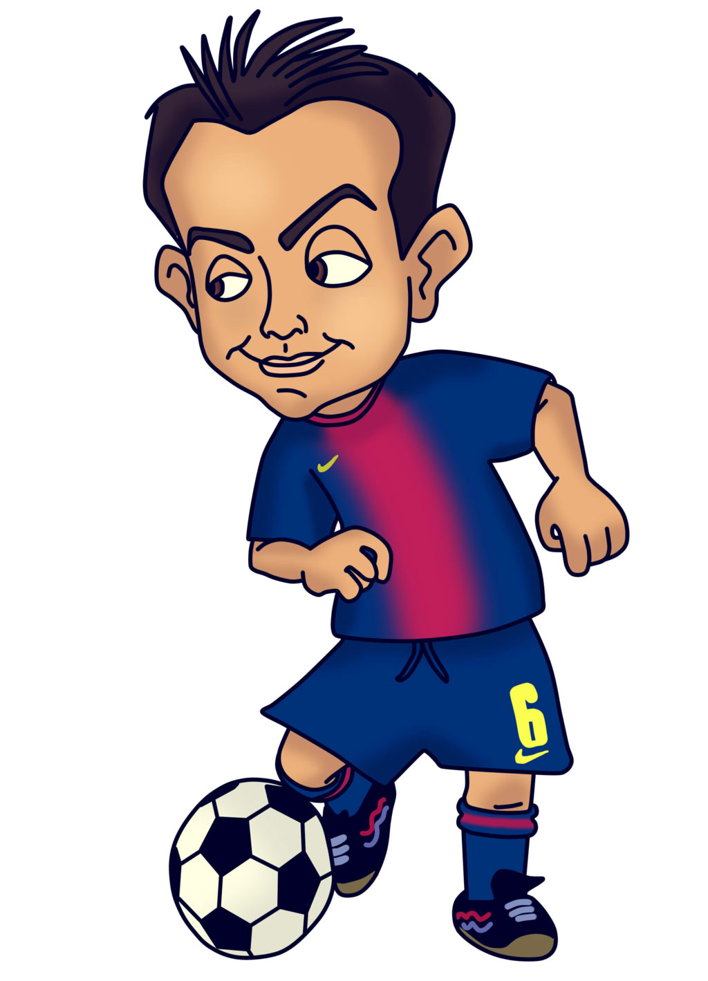 Funny Wallpaper Barcelona Fc - Pro Soccer Player Cartoon - 1024x1419  Wallpaper 