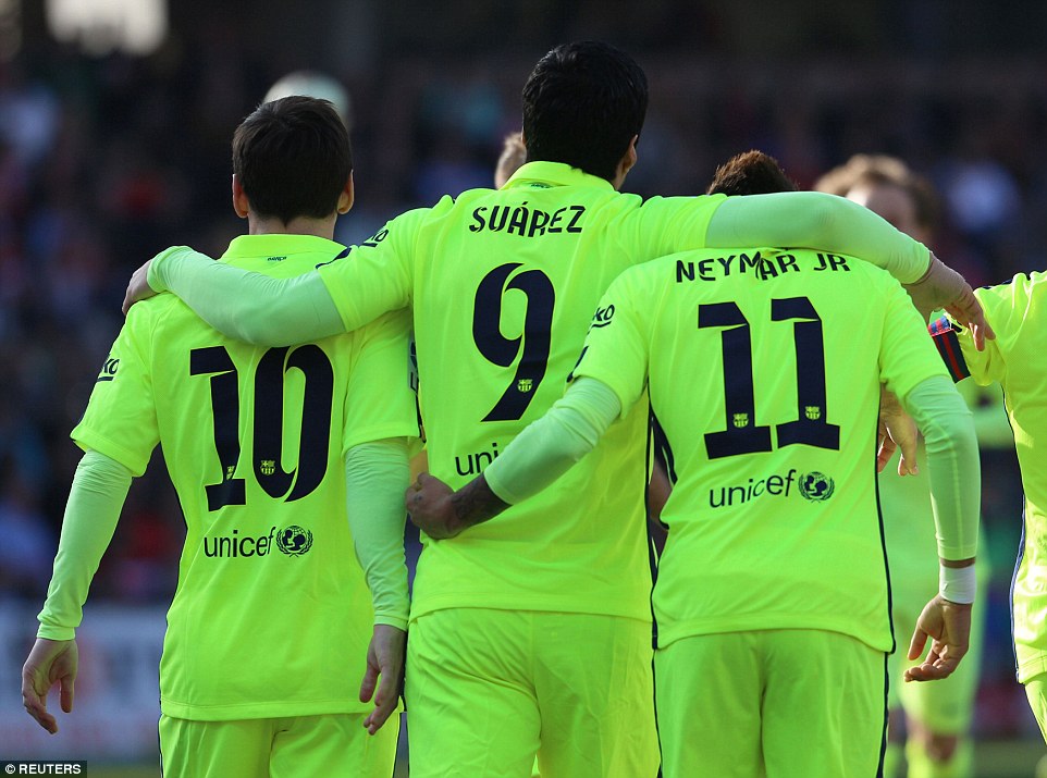Barcelona S Deadly Front Three Of Messi, Suarez And - Messi Neymar Suarez Hd - HD Wallpaper 