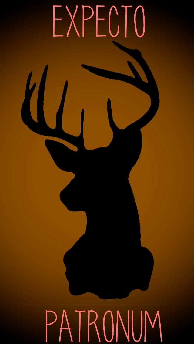 Expecto Orange Harry Potter Wallpaper Iphone - Deer Head Silhouette Png - HD Wallpaper 