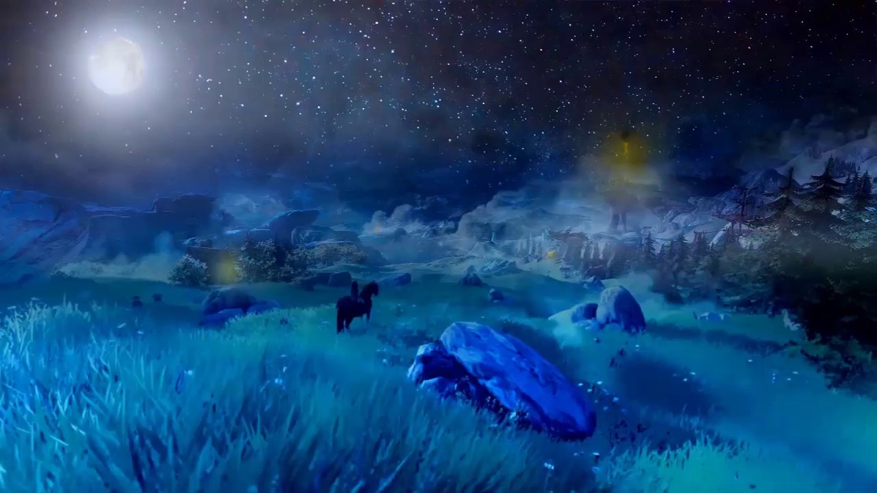 Animated Night Landscape - HD Wallpaper 