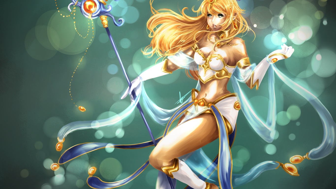 Janna, Lol, Tape, Girl, Staff, League Of Legends, Fanart - League Of Legends Fanart - HD Wallpaper 