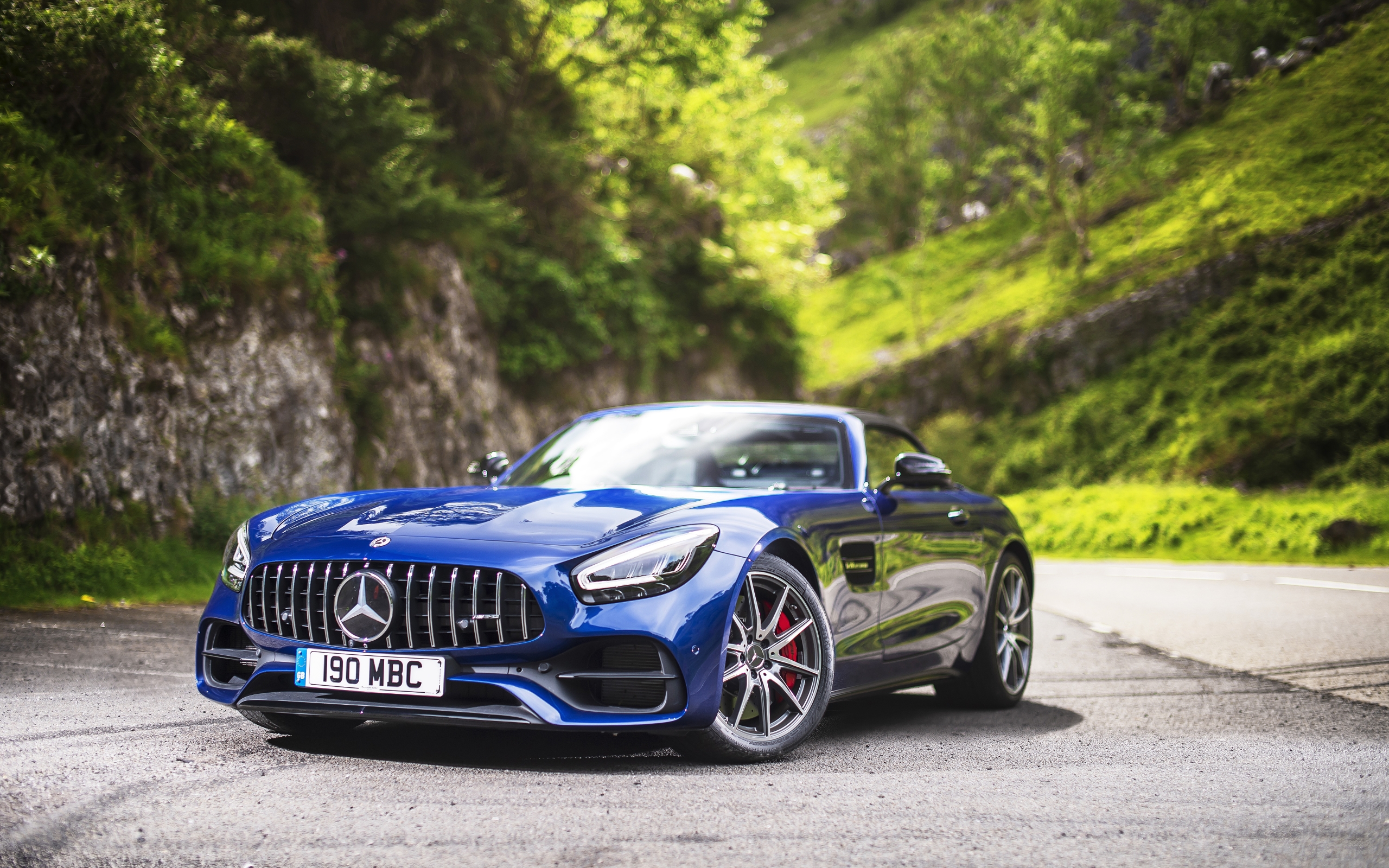 Wallpaper Of Blue, Car, Mercedes Benz, Mercedes Benz - 2019 Mercedes Amg Gt S Roadster Spec - HD Wallpaper 