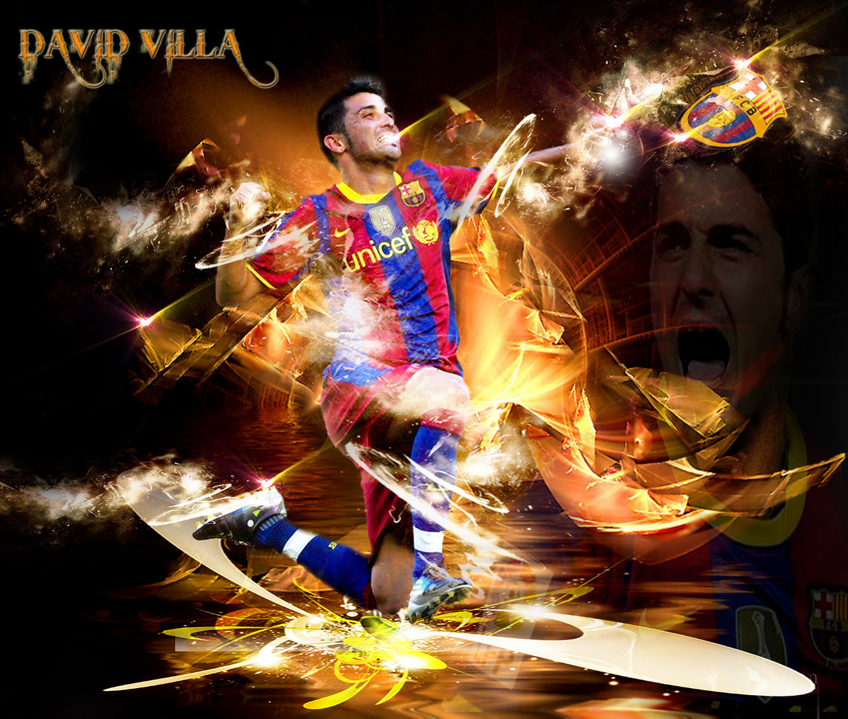 David Villa Fc Barcelona Wallpaper - David Villa Wallpaper Hd Barcelona - HD Wallpaper 