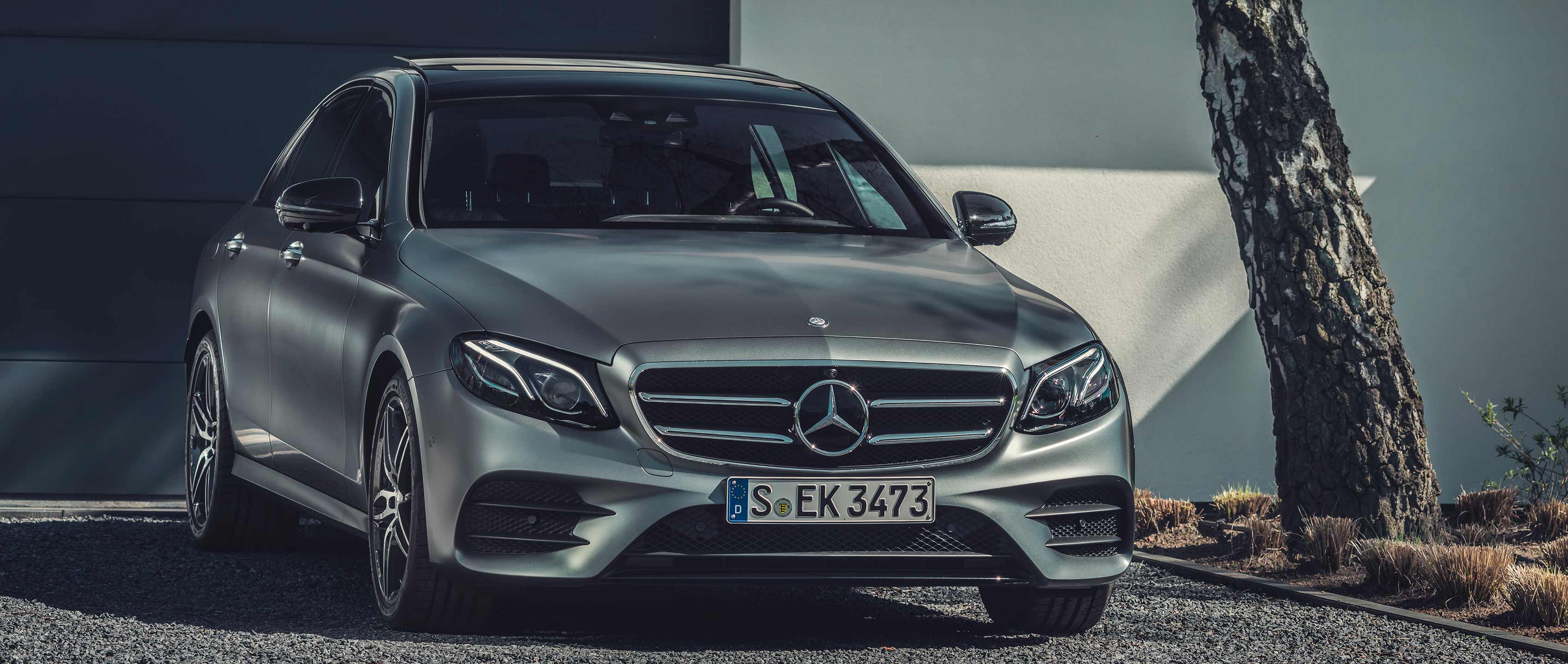 Frontal View Of The Mercedes Benz E Class E 200 With - Amg - HD Wallpaper 