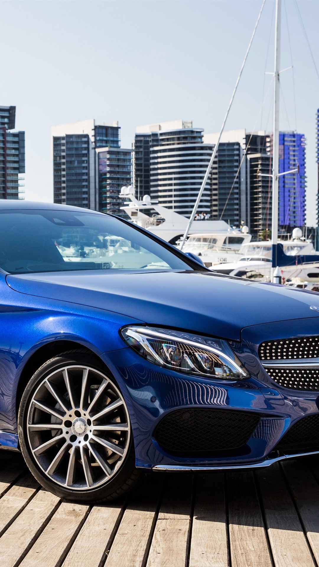 Iphone Wallpaper Mercedes Benz Amg C Class C205 Blue - Mercedes Benz C200 Coupe 2017 - HD Wallpaper 