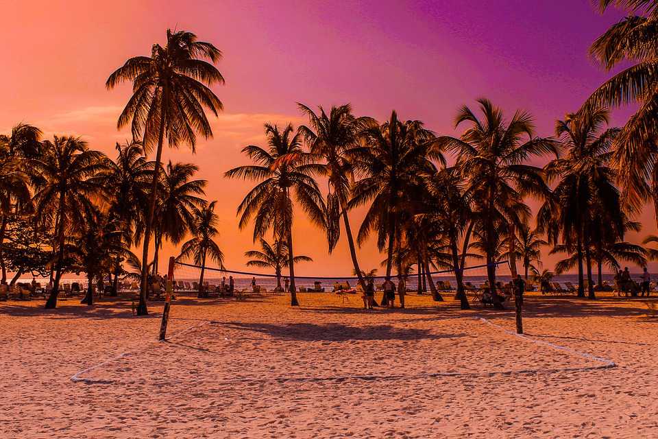 Caribbean Beach Sunset Holiday - Van And Palm Trees - HD Wallpaper 
