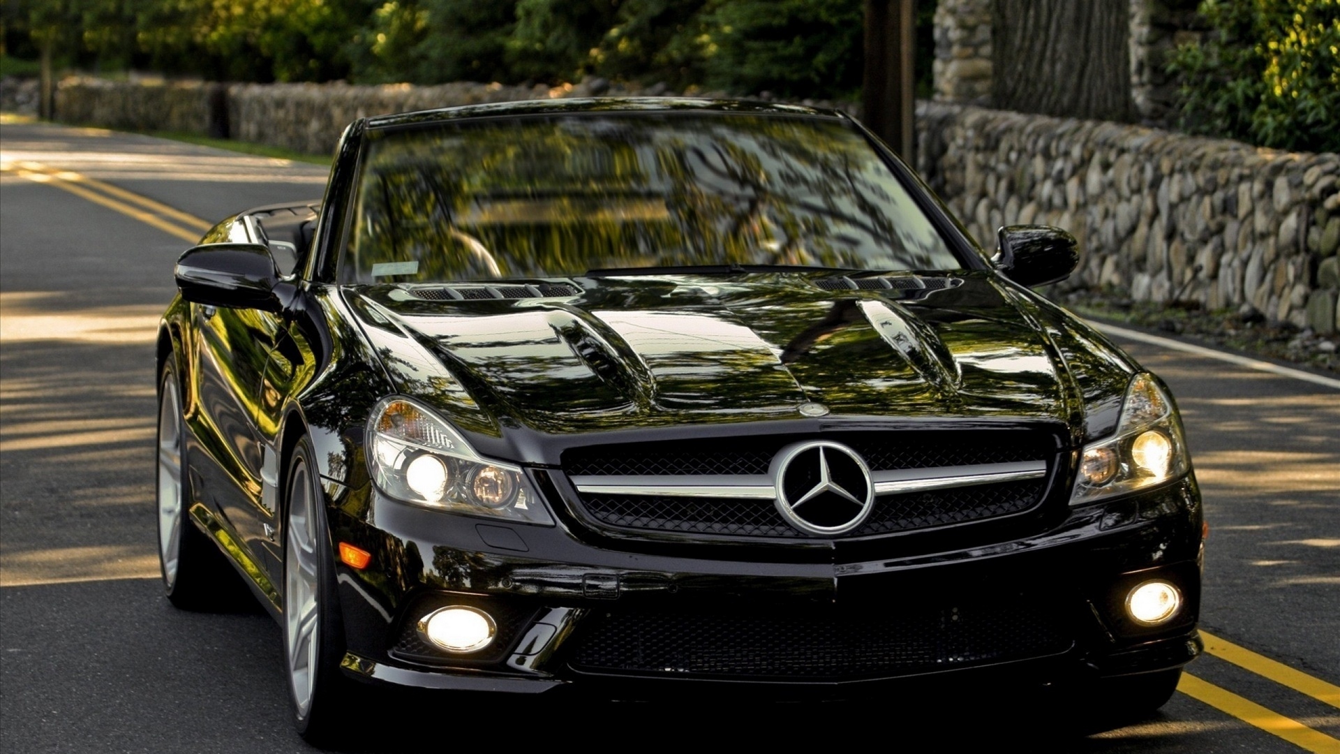 Wallpaper Mercedes Benz, Black, Auto, Road - Mercedes Car Images Hd Download - HD Wallpaper 