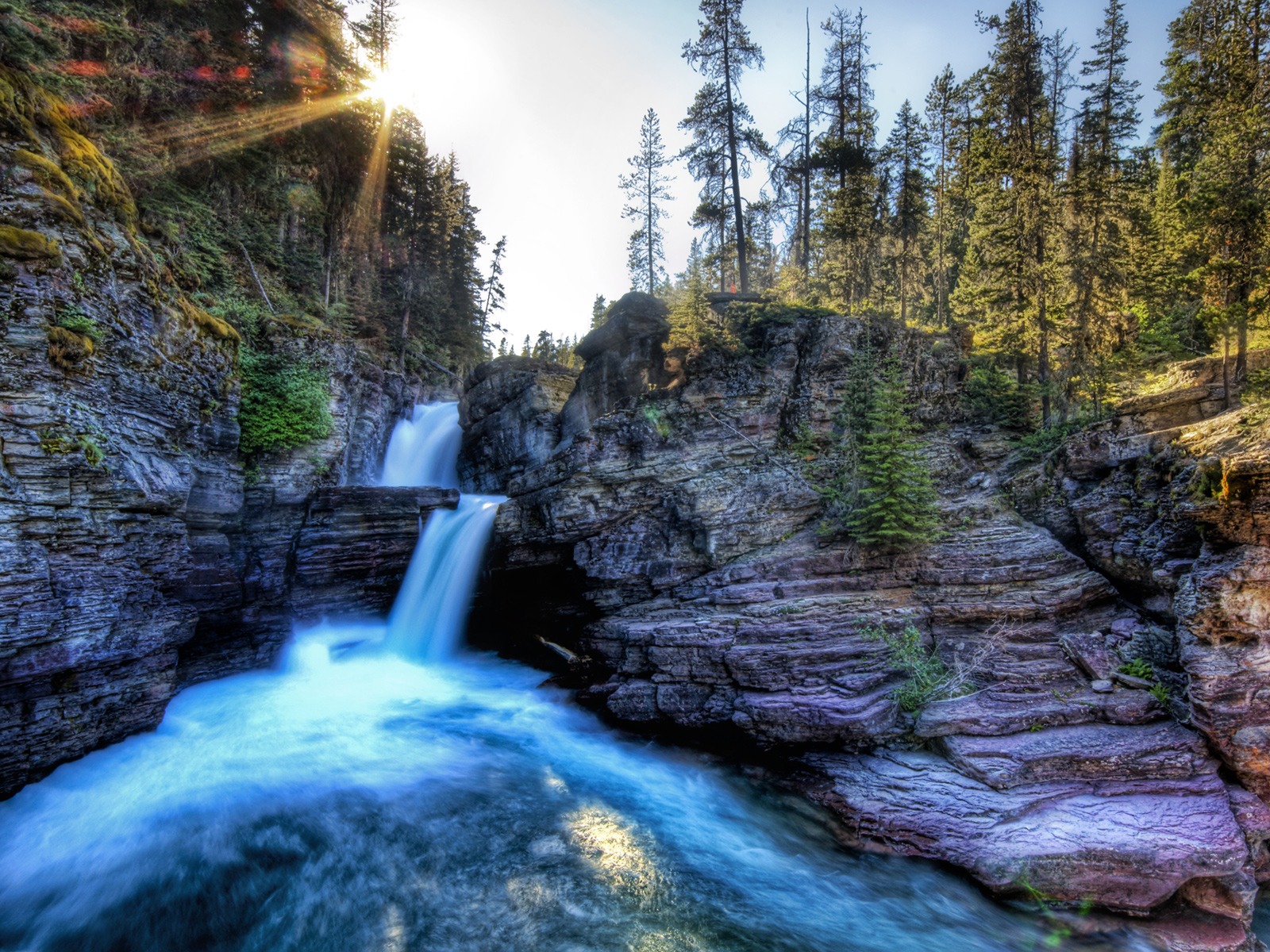 St. Mary Falls - HD Wallpaper 