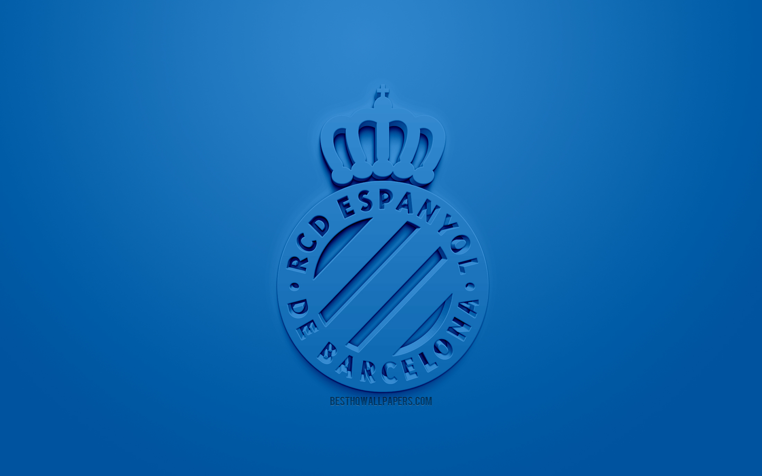 Rcd Espanyol, Creative 3d Logo, Blue Background, 3d - Rcd Espanyol - HD Wallpaper 