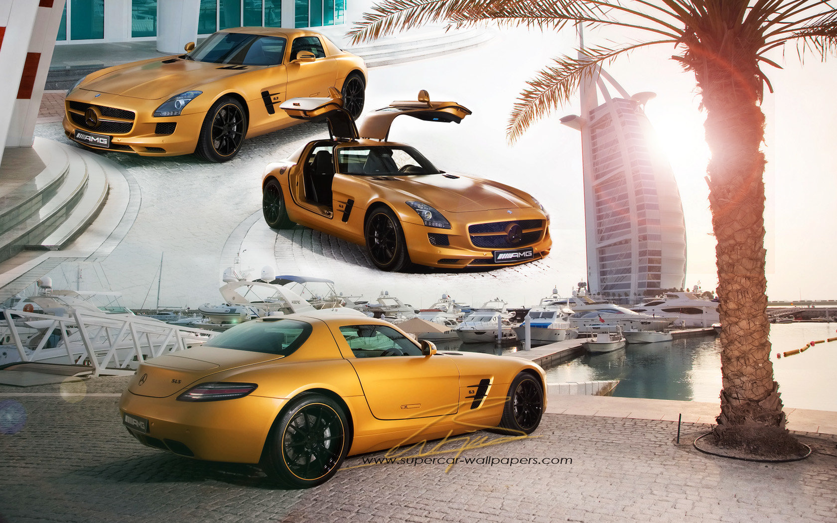 Best Mercedes-benz Sls Amg Background Id - Mercedes Sls Amg Desert Gold -  1680x1050 Wallpaper 