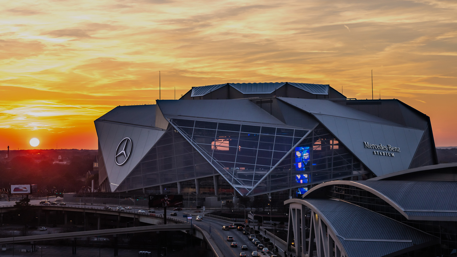 Mercedes Benz Stadium Hd 1920x1080 Wallpaper Teahub Io