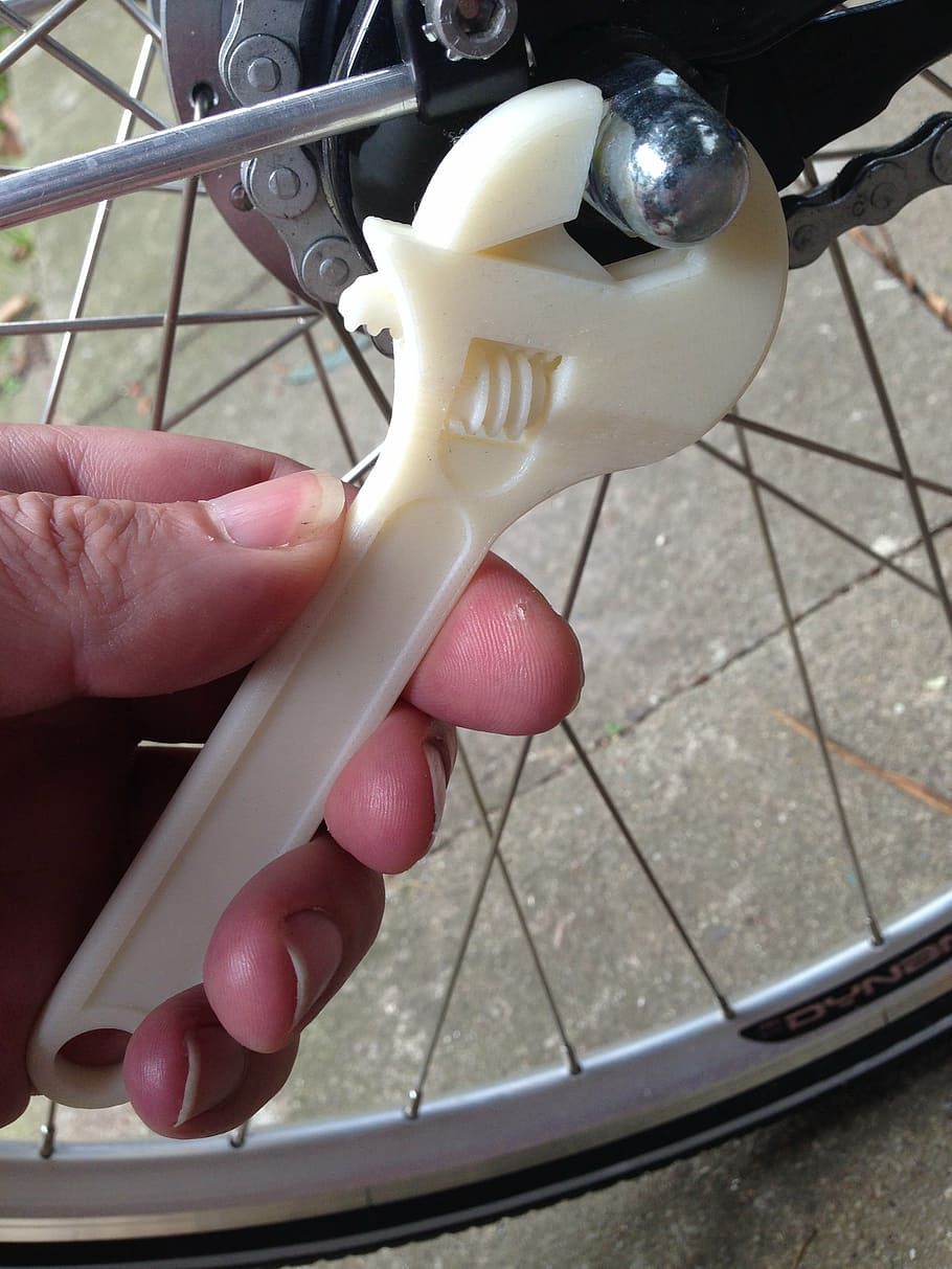 Person Turning Bolt On Bicycle Using Adjustable Wrench, - Can Be Made With A 3d Printer - HD Wallpaper 
