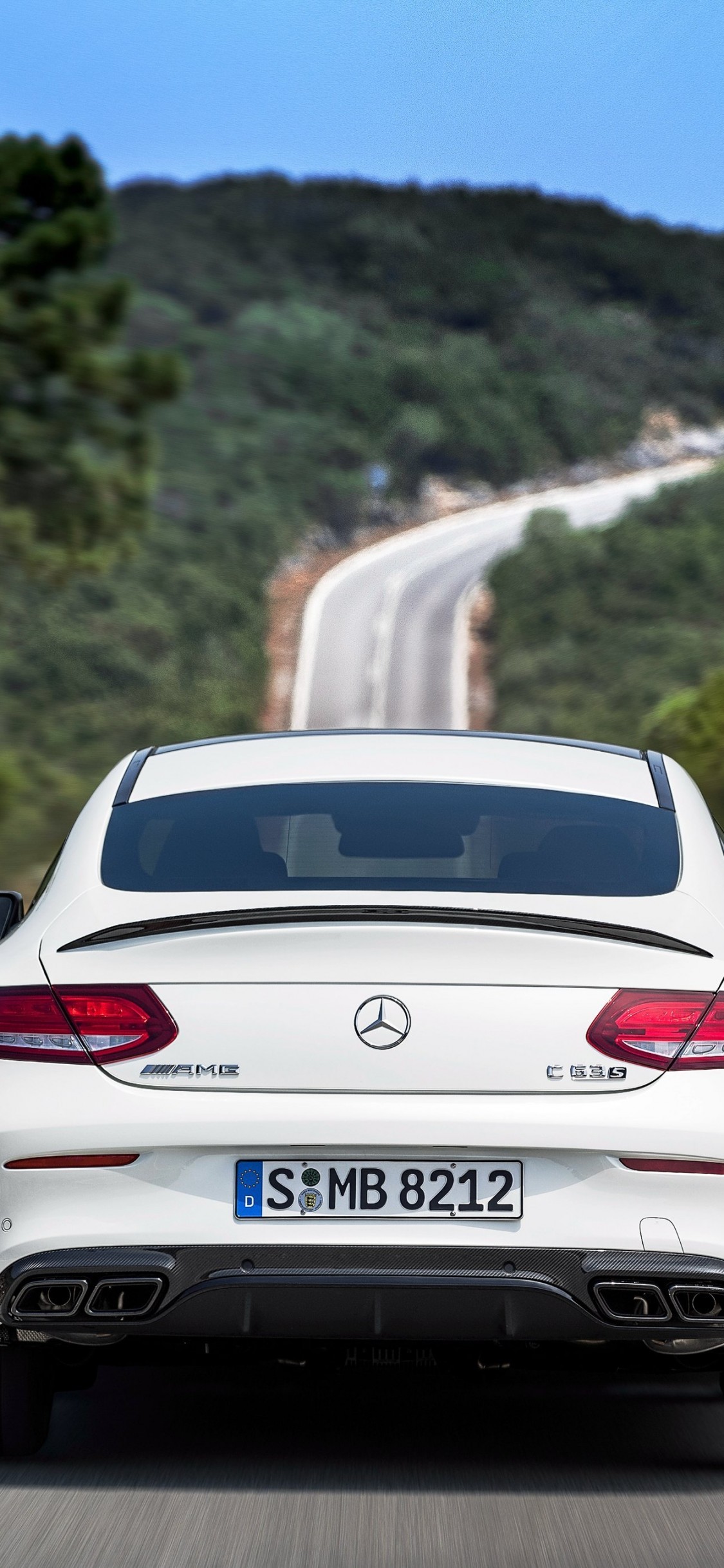 Mercedes Amg C63 S Coupe, Back View, White, Luxury, - Mercedes C180 Coupe Amg 2017 - HD Wallpaper 