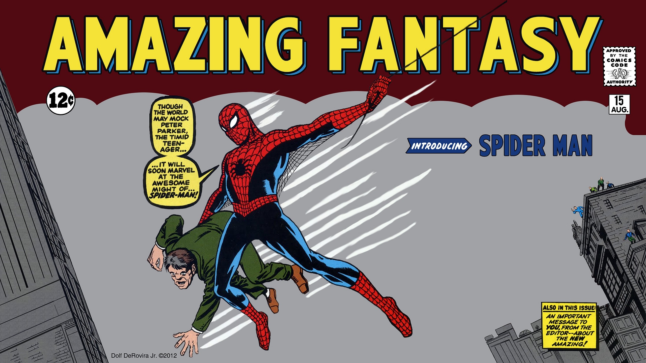 Artistic Comic Comics Spider Man Â - Spider Man Amazing Fantasy 15 - HD Wallpaper 