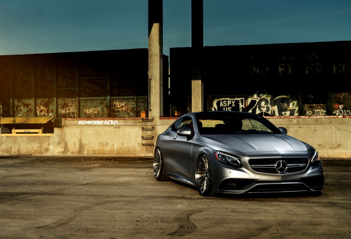 Slammed Mercedes S63 Amg On Adv1 Wheels - Mercedes S63 Amg Coupe Art - HD Wallpaper 