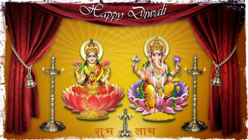 Happy Diwali Ganesh Laxmi Wallpaper Hd - Laxmi Ganesh Happy Diwali - HD Wallpaper 