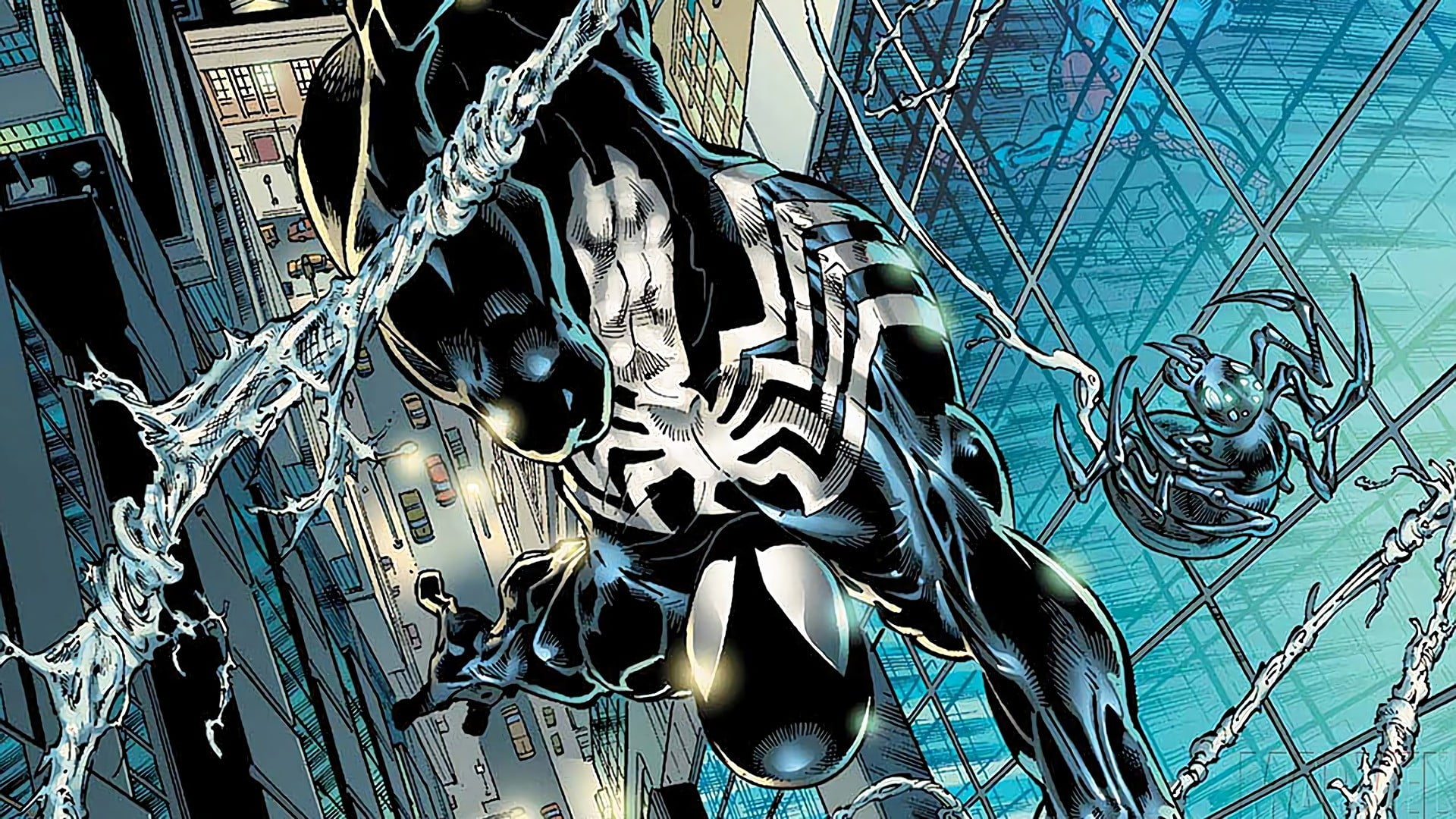 Black Suit Spiderman - HD Wallpaper 