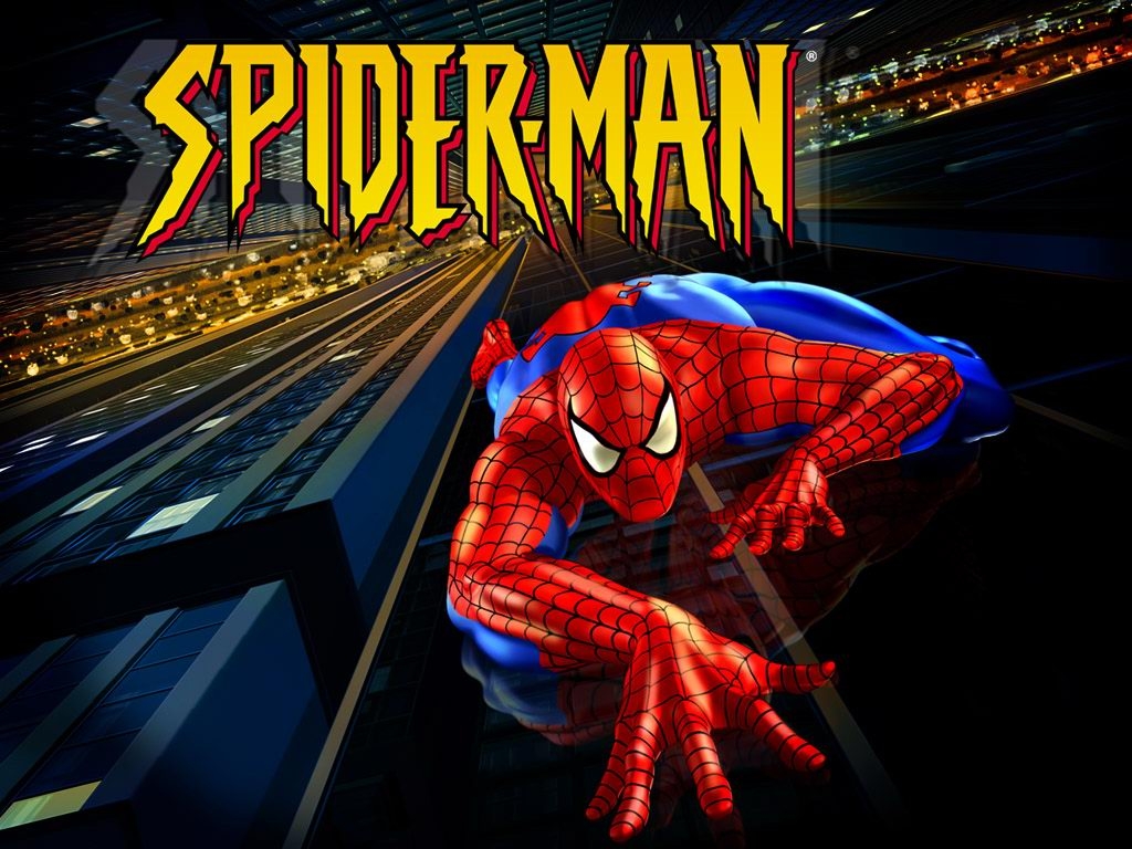 Spiderman Superhero Cartoon Creep On The Wall Of The - Spiderman The Animated Series - HD Wallpaper 
