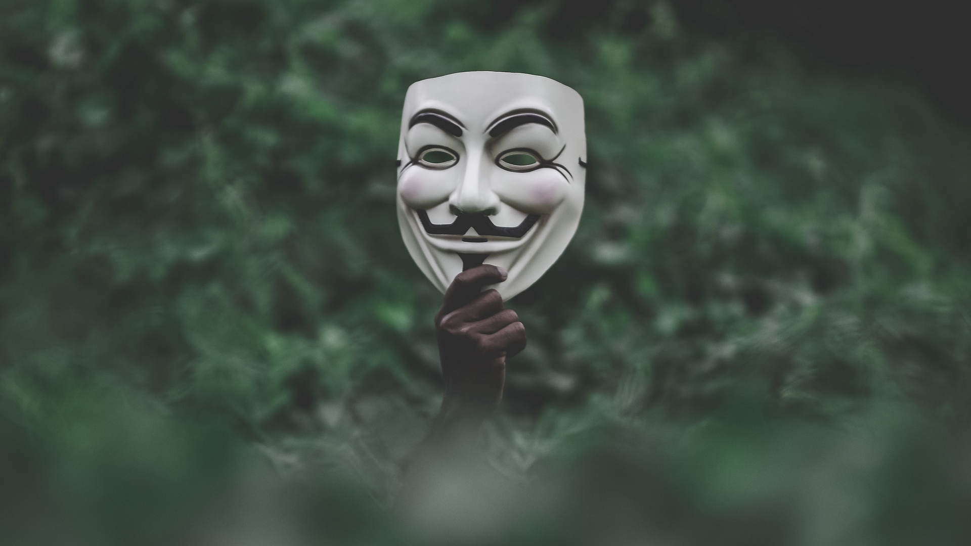 Wallpaper Mask, Hand, Anonymous, Grass - Anonymous Mask - HD Wallpaper 