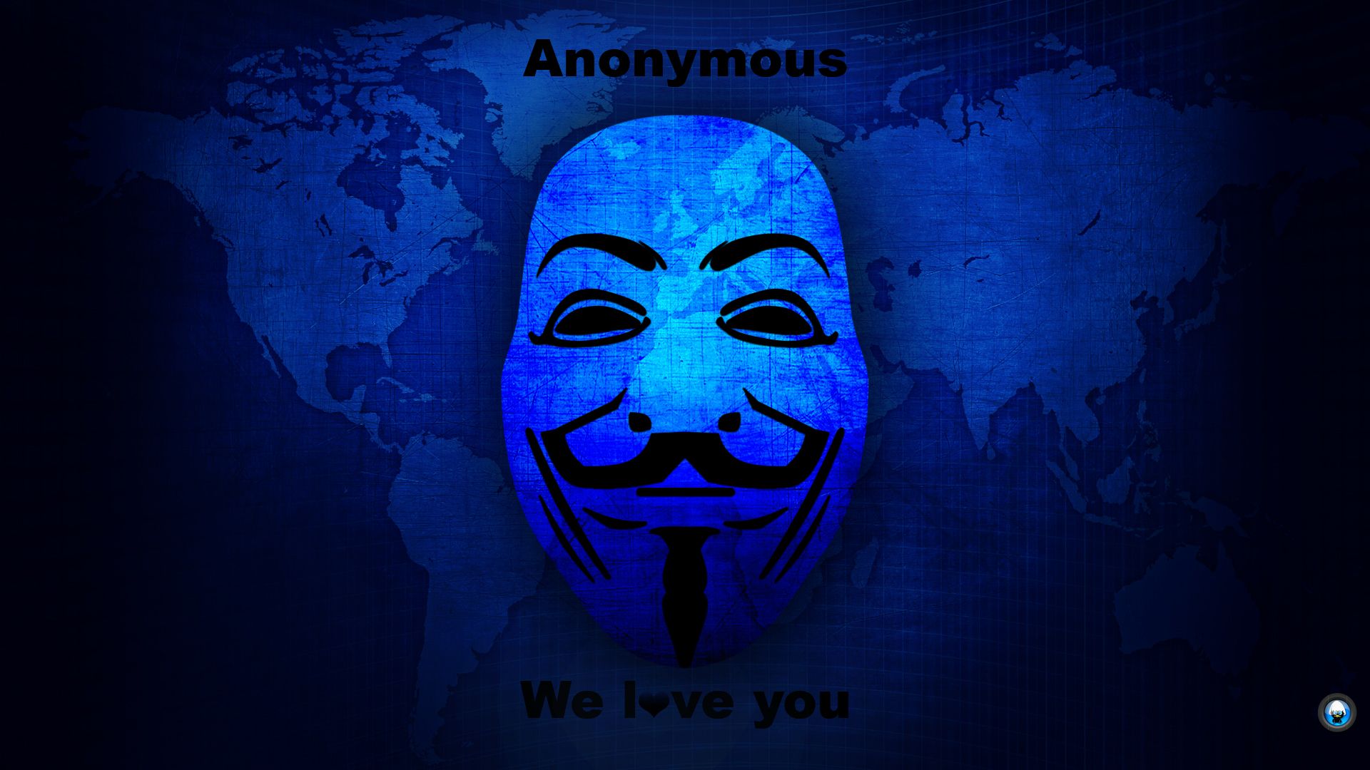 Anonymous Wallpaper Blue - HD Wallpaper 