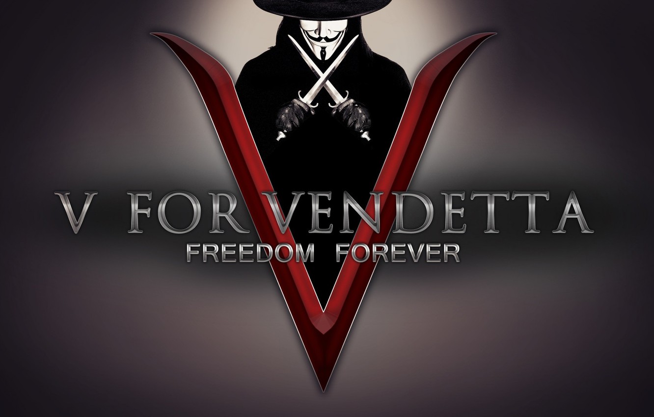 Photo Wallpaper Hat, Mask, Swords, V For Vendetta - Freedom Forever V For Vendetta - HD Wallpaper 